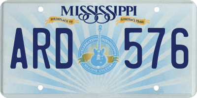 MS license plate ARD576