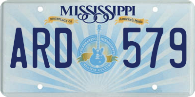 MS license plate ARD579