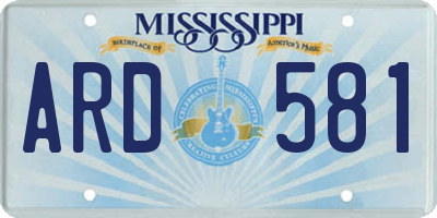 MS license plate ARD581