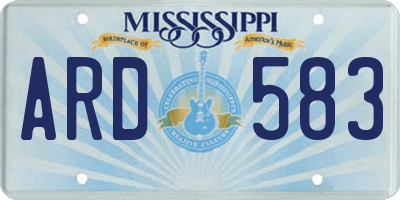 MS license plate ARD583