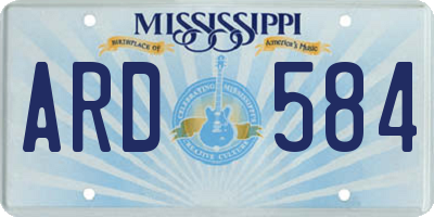 MS license plate ARD584