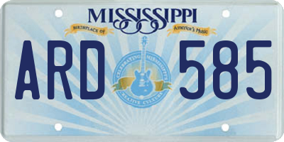 MS license plate ARD585