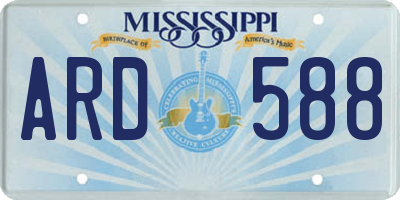MS license plate ARD588