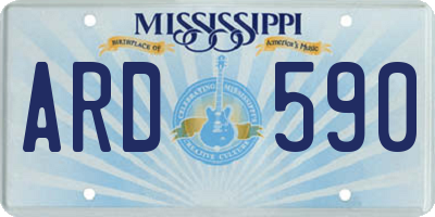 MS license plate ARD590