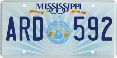 MS license plate ARD592