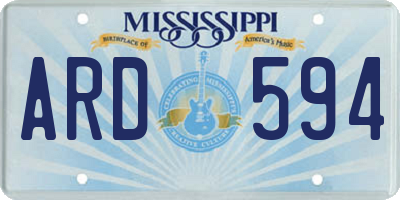 MS license plate ARD594