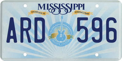 MS license plate ARD596