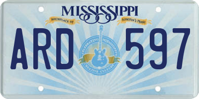 MS license plate ARD597