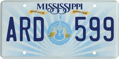 MS license plate ARD599