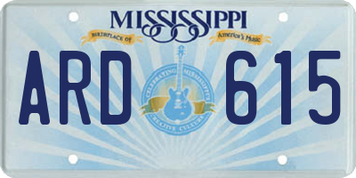 MS license plate ARD615
