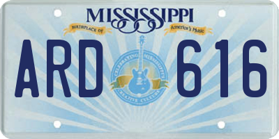 MS license plate ARD616