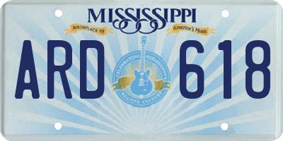 MS license plate ARD618