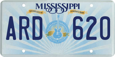 MS license plate ARD620