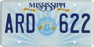 MS license plate ARD622