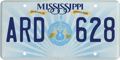 MS license plate ARD628
