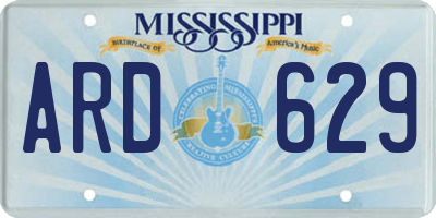 MS license plate ARD629