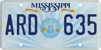 MS license plate ARD635