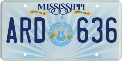 MS license plate ARD636