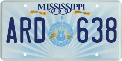 MS license plate ARD638