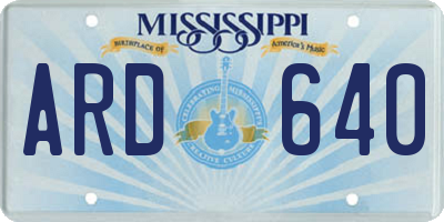 MS license plate ARD640