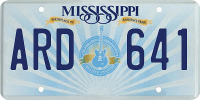 MS license plate ARD641