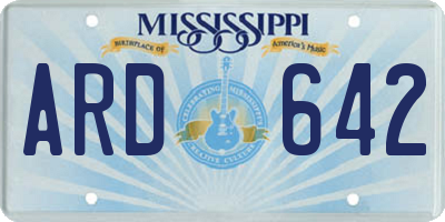 MS license plate ARD642
