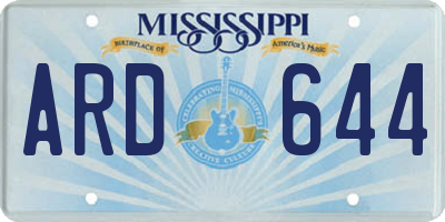 MS license plate ARD644