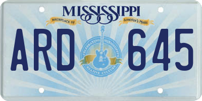 MS license plate ARD645