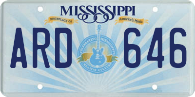 MS license plate ARD646