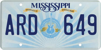 MS license plate ARD649