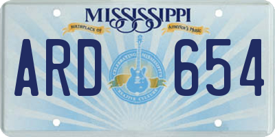 MS license plate ARD654