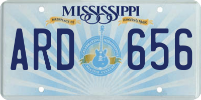 MS license plate ARD656