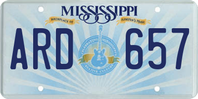 MS license plate ARD657