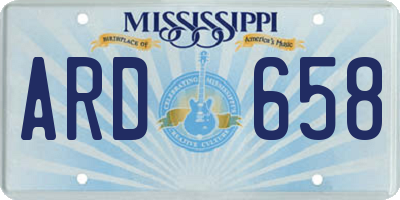 MS license plate ARD658