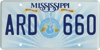 MS license plate ARD660