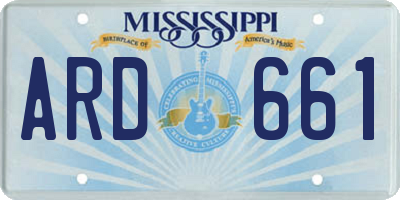 MS license plate ARD661