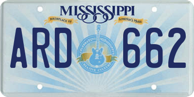 MS license plate ARD662