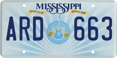 MS license plate ARD663