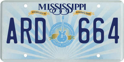 MS license plate ARD664