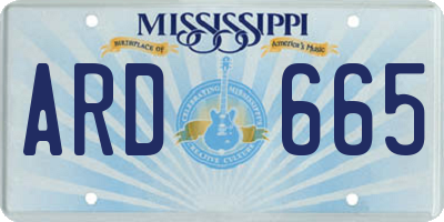 MS license plate ARD665