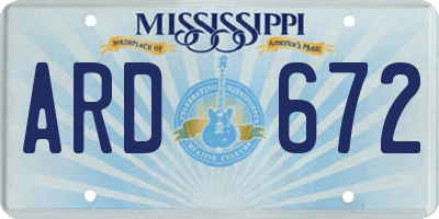 MS license plate ARD672
