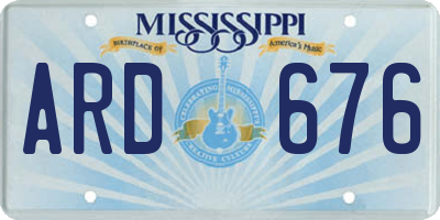 MS license plate ARD676