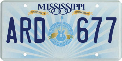 MS license plate ARD677