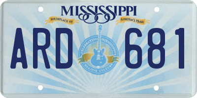 MS license plate ARD681