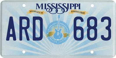 MS license plate ARD683