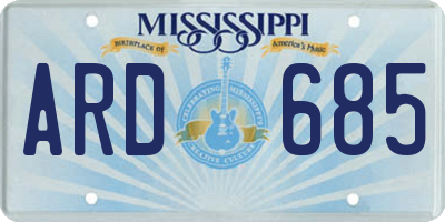 MS license plate ARD685