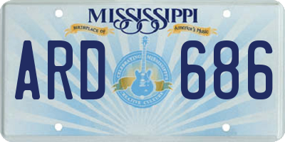 MS license plate ARD686