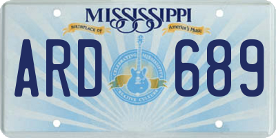 MS license plate ARD689