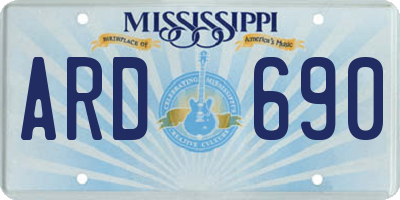 MS license plate ARD690