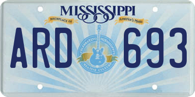MS license plate ARD693